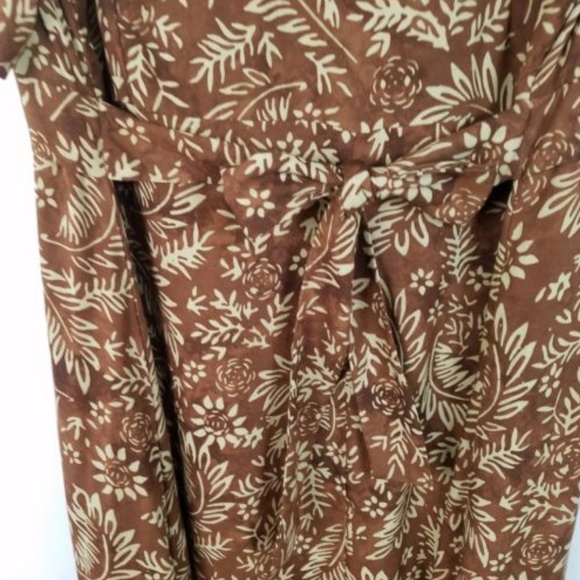 Orvis Brown Floral Full Length Tie Back Dress - Picture 7 of 7